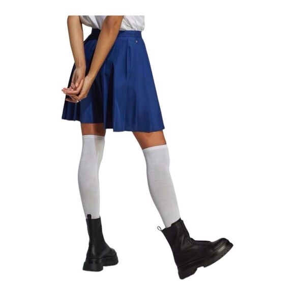 Adidas Skirt WMNS 8 Blue Pleated Lifestyle Tennis Collegiate Sporty Logo Preppy - Picture 12 of 16